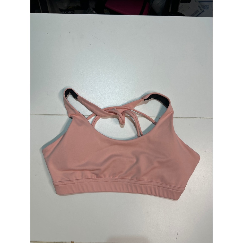 Crisscross Back Sports Bra‎ Light Pink Activewear Gym Workout Top